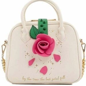 Disney Loungefly Beauty and the Beast Enchanted Rose Crossbody Bag.